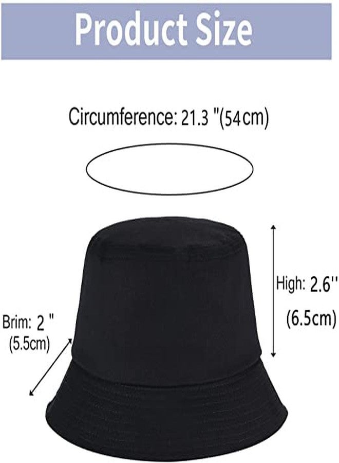 Missby® Kid's Cotton Classic Packable Beach Bucket Sun Hat (4-10 Years) (Black) - Image 3