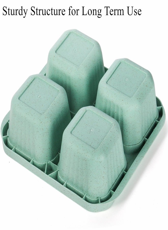 Cididu 8 Pack Bento Snack Lunch Box, 4 Compartment Meal Prep Container, Reusable Divided Snack Box with Lid for Kids Adults, Wheat Straw Food Storage Container for School Work Travel, Microwave Safe - Image 4