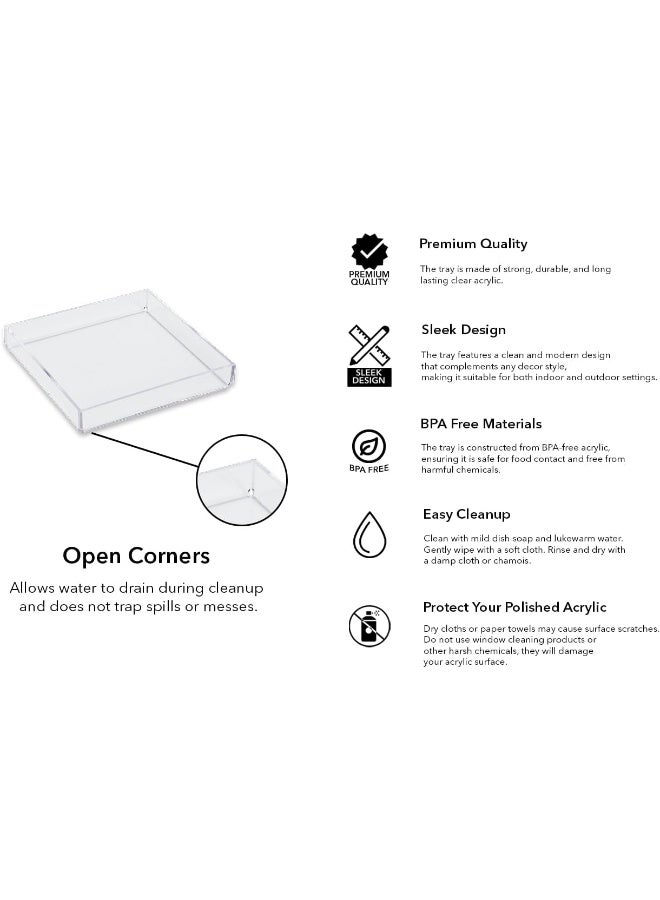 Mirart Clear Acrylic Tray 8 x 8 - Image 2