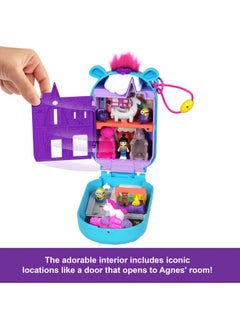 Polly Pocket Playset, 1 Doll,2 Minions And Fluffy The Unicorn Toy, Minions Compact With 9 Accessories  - Image 3