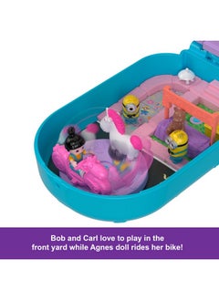 Polly Pocket Playset, 1 Doll,2 Minions And Fluffy The Unicorn Toy, Minions Compact With 9 Accessories  - Image 4