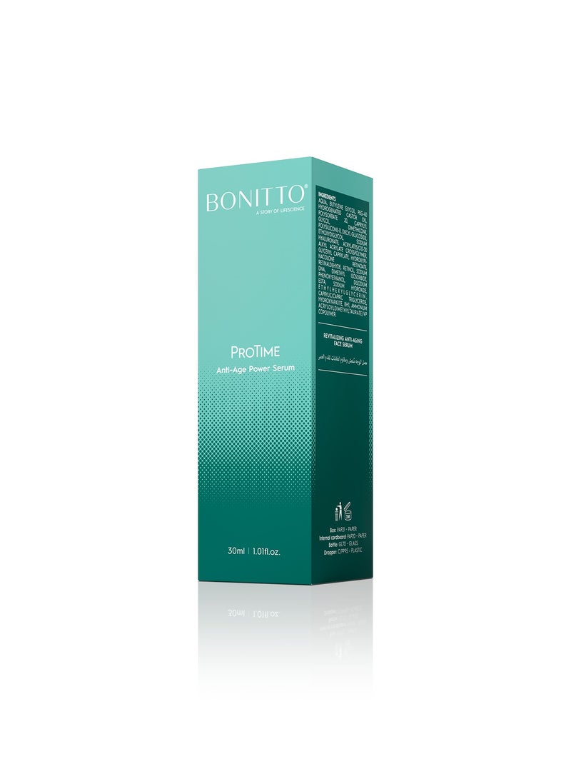 BONITTO® PRO TIME Advanced Anti-Aging Night Serum with Triple Retinoid Complex (Retinol, Retinaldehyde, HPR), PDRN & Hyaluronic Acid – 30ml - Image 2