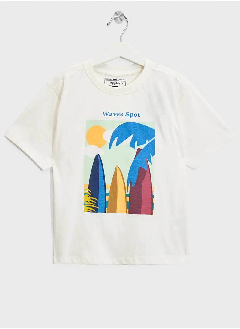 ريبلز مع نمشي Boys Drop Shoulder T-shirt