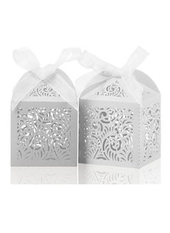 Generic 20Pcs Laser Cut Favor Boxes, 2x2x2.75in Small Gift Boxes for Presents, Party Wedding Favors Boxes with Ribbon, Mini Candy Boxes for Event Bridal Shower Anniversary Birthday  - Image 1