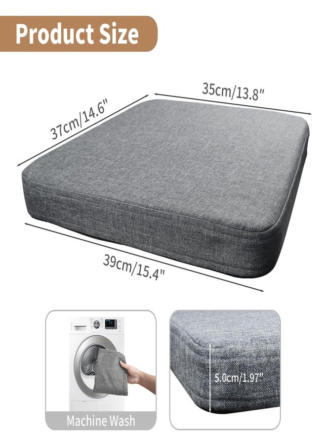 BOOSDEN Thick Chair Cushions, Memory Foam Seat Cushion,Removable Soft Non-Slip Chair Pads, High-Resilience Seat Pad for Dining Room, Kitchen, Office Chairs, 16" x 15.2" x 2", Dark Grey - Image 2