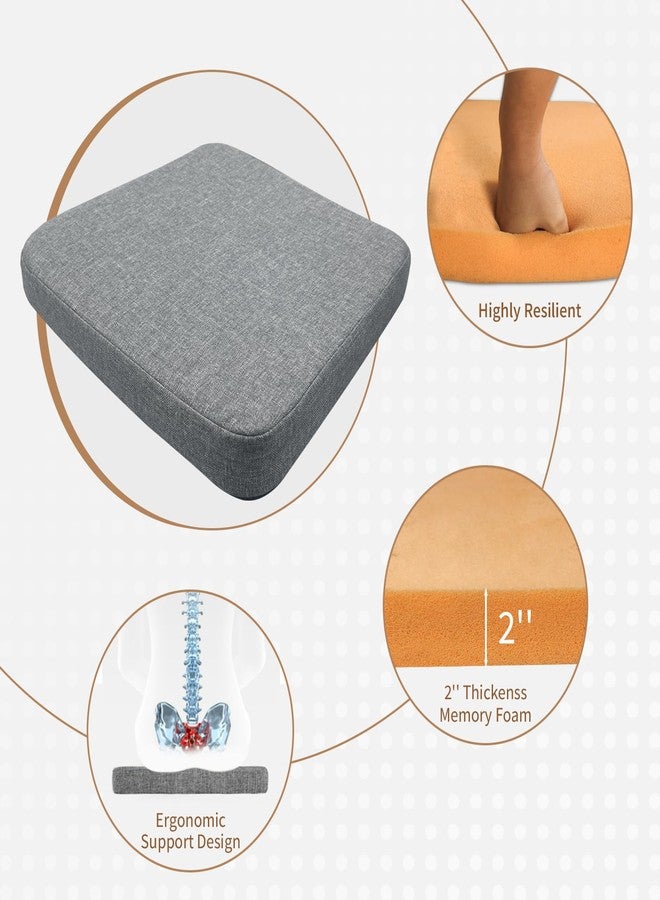 BOOSDEN Thick Chair Cushions, Memory Foam Seat Cushion,Removable Soft Non-Slip Chair Pads, High-Resilience Seat Pad for Dining Room, Kitchen, Office Chairs, 16" x 15.2" x 2", Dark Grey - Image 4