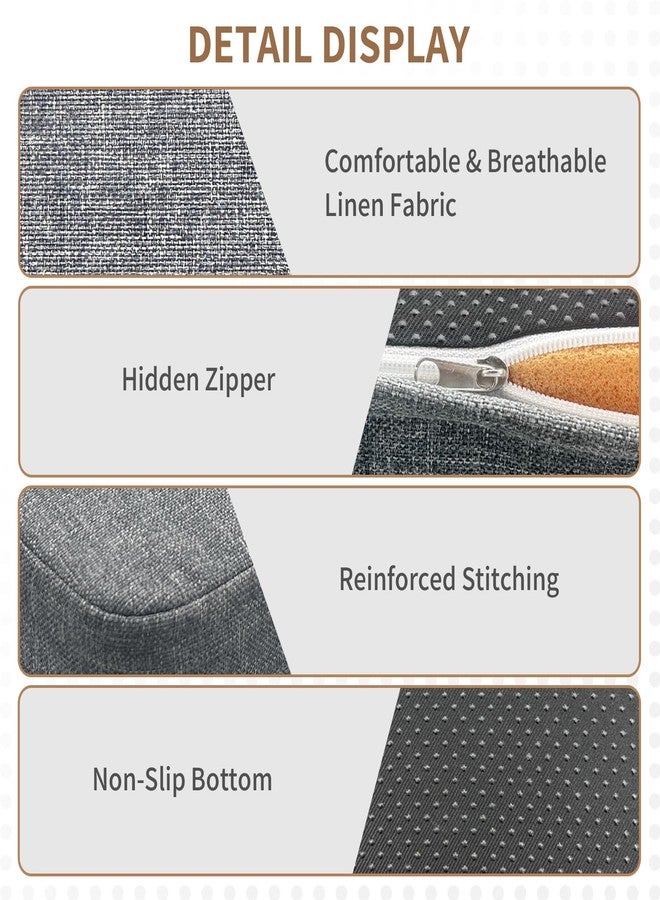 BOOSDEN Thick Chair Cushions, Memory Foam Seat Cushion,Removable Soft Non-Slip Chair Pads, High-Resilience Seat Pad for Dining Room, Kitchen, Office Chairs, 16" x 15.2" x 2", Dark Grey - Image 3
