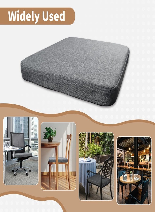 BOOSDEN Thick Chair Cushions, Memory Foam Seat Cushion,Removable Soft Non-Slip Chair Pads, High-Resilience Seat Pad for Dining Room, Kitchen, Office Chairs, 16" x 15.2" x 2", Dark Grey - Image 5