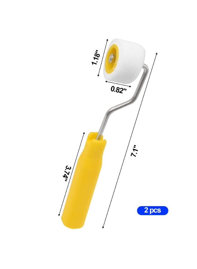4/5 inch Mini Paint Rollers for Touch up Trim Edge or Corner, Extra Small Paint Wool Brushes, Tiny Painting Tool(2 Pack) | 4/5-inch paint rollers for touch up, trim, edges & corners, extra small wool brush, painting tool set, 2-pack - Image 1