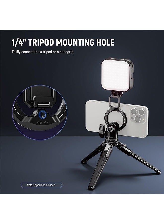 Magnetic Phone Tripod Mount Compatible with MagSafe iPhone 16 15 Pro Max Plus Samsung Galaxy Google Pixel, Phone Rig Holder w/Cold Shoe 1/4 Thread Adhesive Ring for Video Recording, PA030 - Image 4
