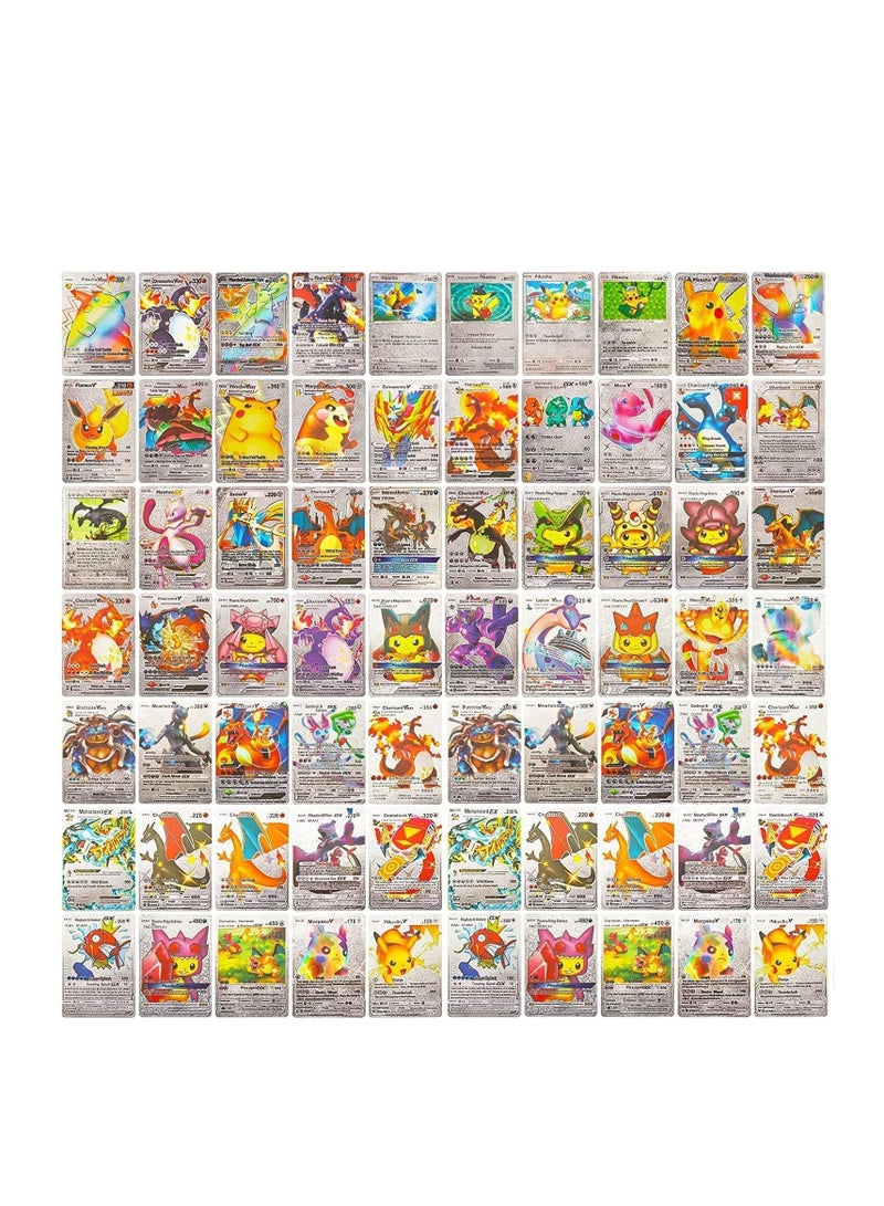 Rajvi Collectible Card Games, 55 Piece Silver Foil, TCG Deck, V-Max Series X, Silver Rare and Common Mystery Cards - Image 3