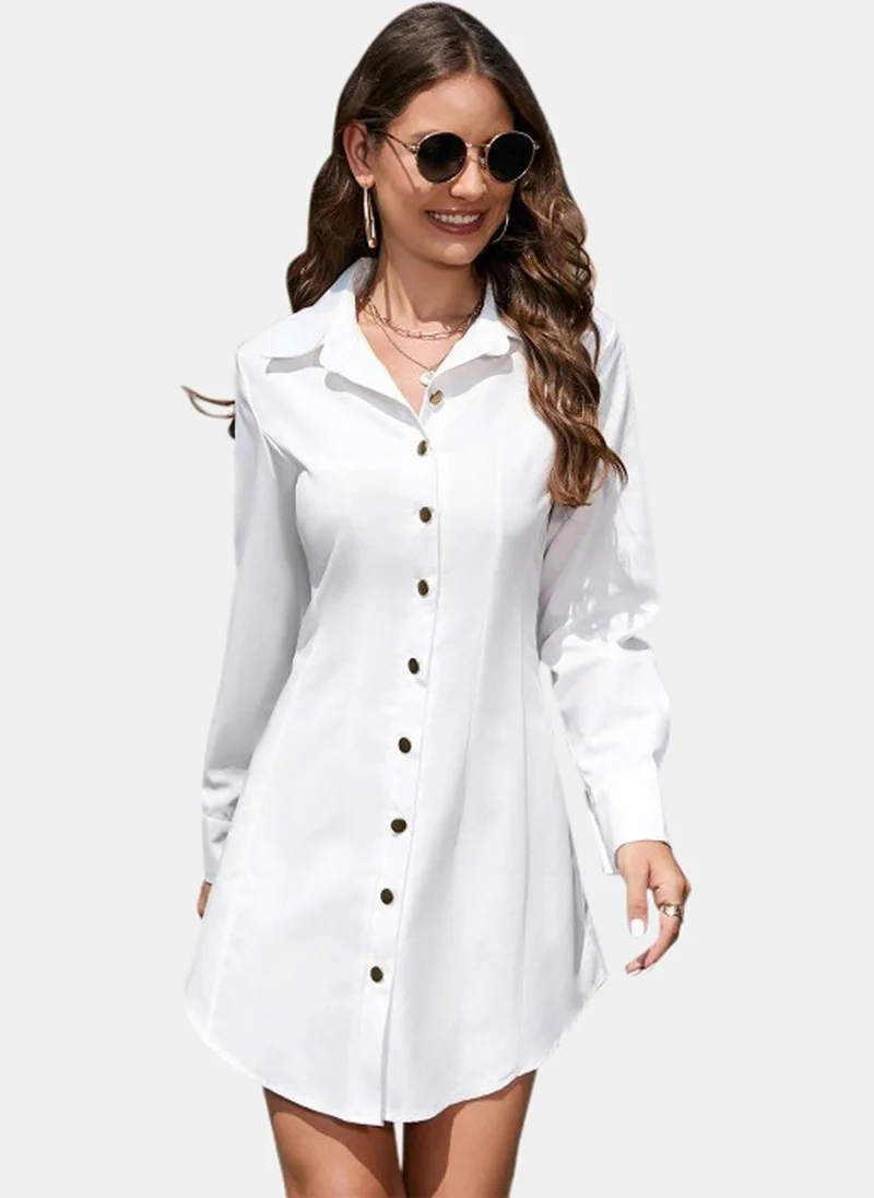 يونيكي White Solid Dress