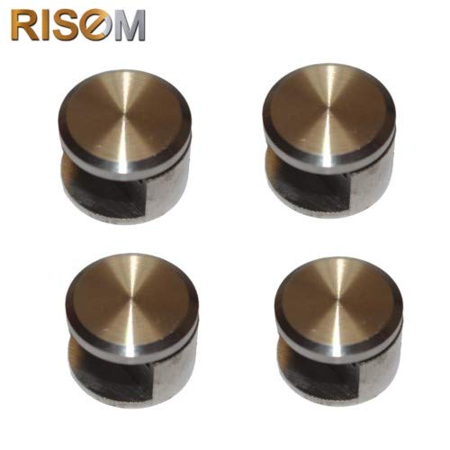 RISEOM RiseOm Full Round Mirror Holder Bracket Silver Pack of 4 12mm - Image 2