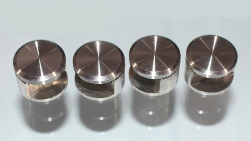 RISEOM RiseOm Full Round Mirror Holder Bracket Silver Pack of 4 12mm - Image 1