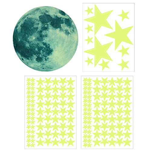 GLOCARNIVAL Glow Stars and Full Moon Wall Stickers for Starry Sky,Glowing Star Beautiful Wall Decals for Any Room,Beautiful Wall Decals for Kids Gift,Glow in The Dark Stars Light Your Ceiling - Image 5