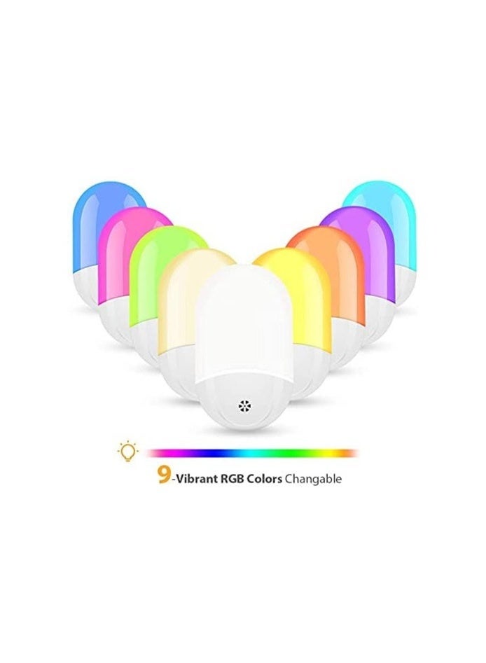 Bukela LED Night Light, Plug in Wall, Automatic Dusk to Dawn Sensor RGB Color Changing Night Lights, Remote Control Color Change LED Night Light for Bedroom, Hallway, Kitchen, Stairs - Image 3