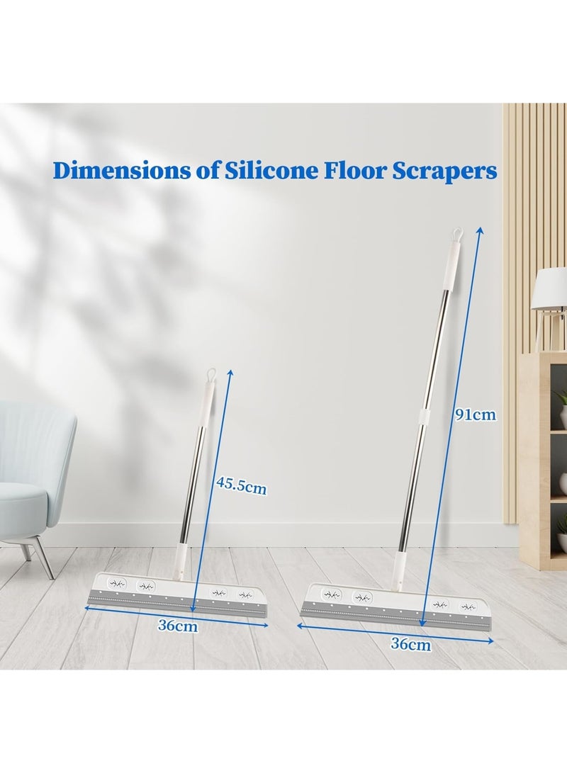 Cobest Shower Scraper with Long Handle, Professional Foam Water Squeegee Floor, Shower Squeegee with Long Handle, Window Squeegee with Handle, Water Squeegee - Image 2