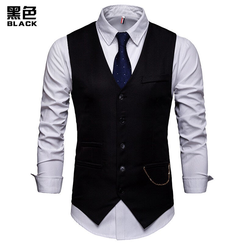Fashion European Edition Basic Edition Men'S Jewelry Matching Nightclub Suit Vest Jacket M53P50 - Image 3
