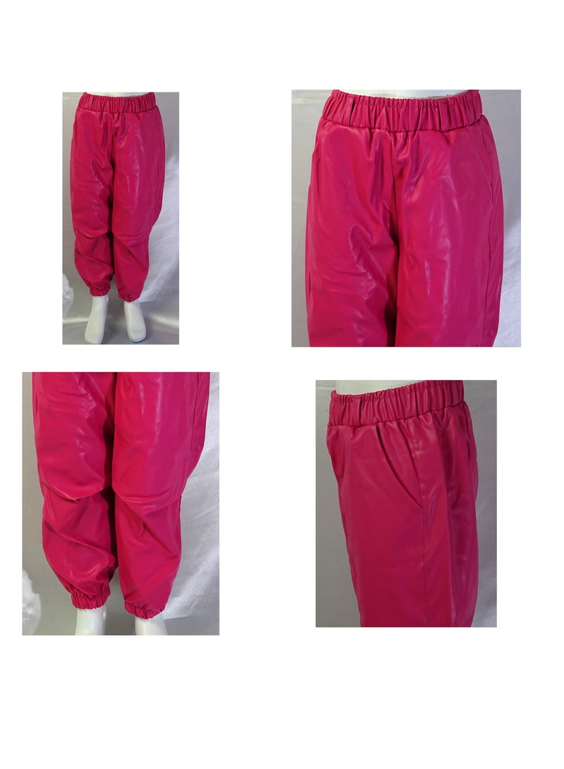 SHELTERE "Girls' plain leather pants from the Shelter collection 35604" - Image 1