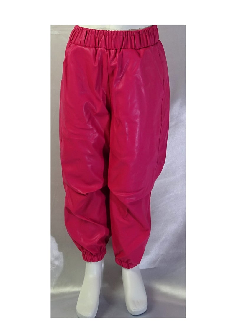 SHELTERE "Girls' plain leather pants from the Shelter collection 35604" - Image 2