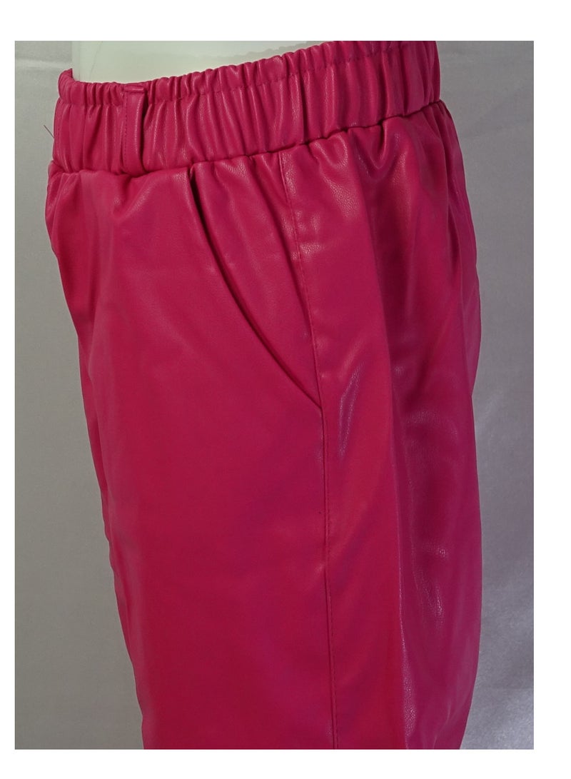 SHELTERE "Girls' plain leather pants from the Shelter collection 35604" - Image 5