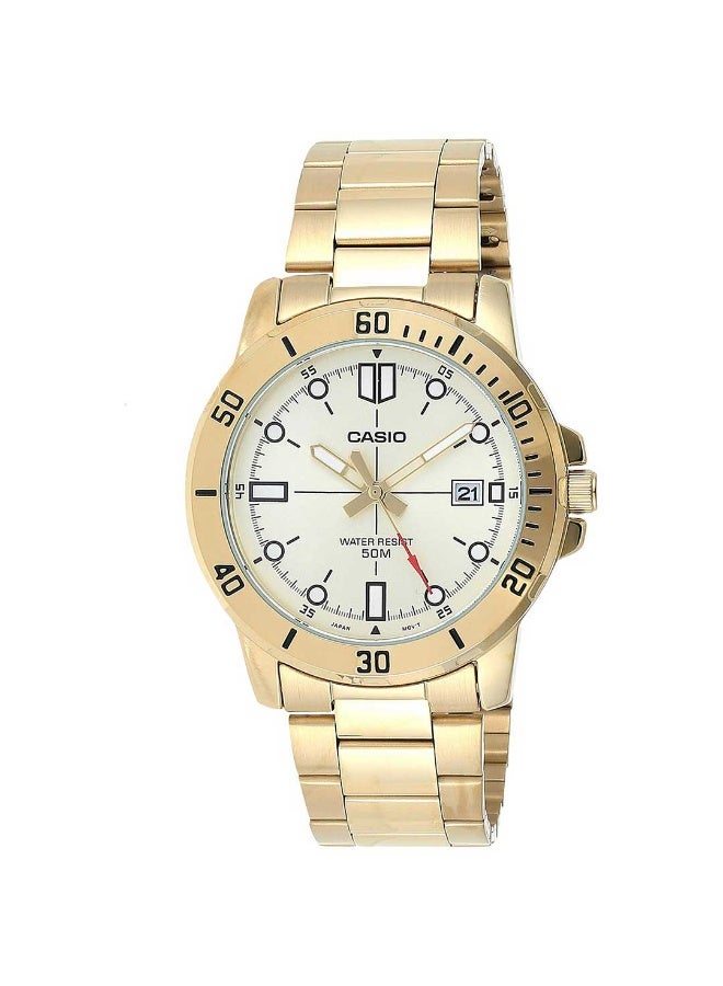 Casio Men Gold Analog Metal Strap Watch -MTP-VD01G-9EVUDF - Image 1
