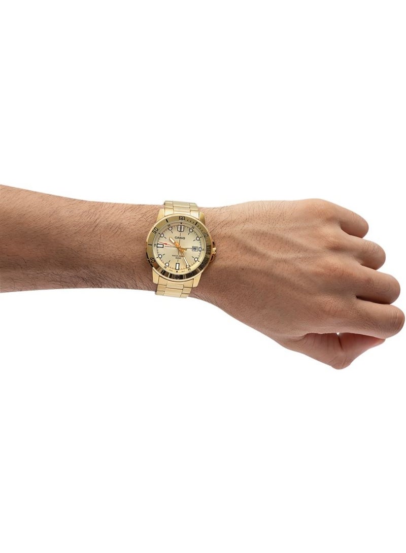 Casio Men Gold Analog Metal Strap Watch -MTP-VD01G-9EVUDF - Image 5
