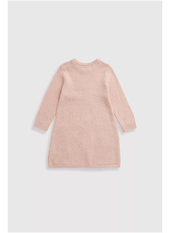 mothercare - طقم فستان محبوك باللون الوردي وجوارب طويلة - Image 1