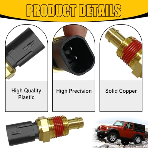 SYudwen 5149077AB Engine Water Coolant Temperature Sensor Compatible with Ram 1500 20112014 Chrysler Pacifica 2008 Sebring 20092010 Jp Wrangler 20082013 Aspen 20082009 etc - Image 3