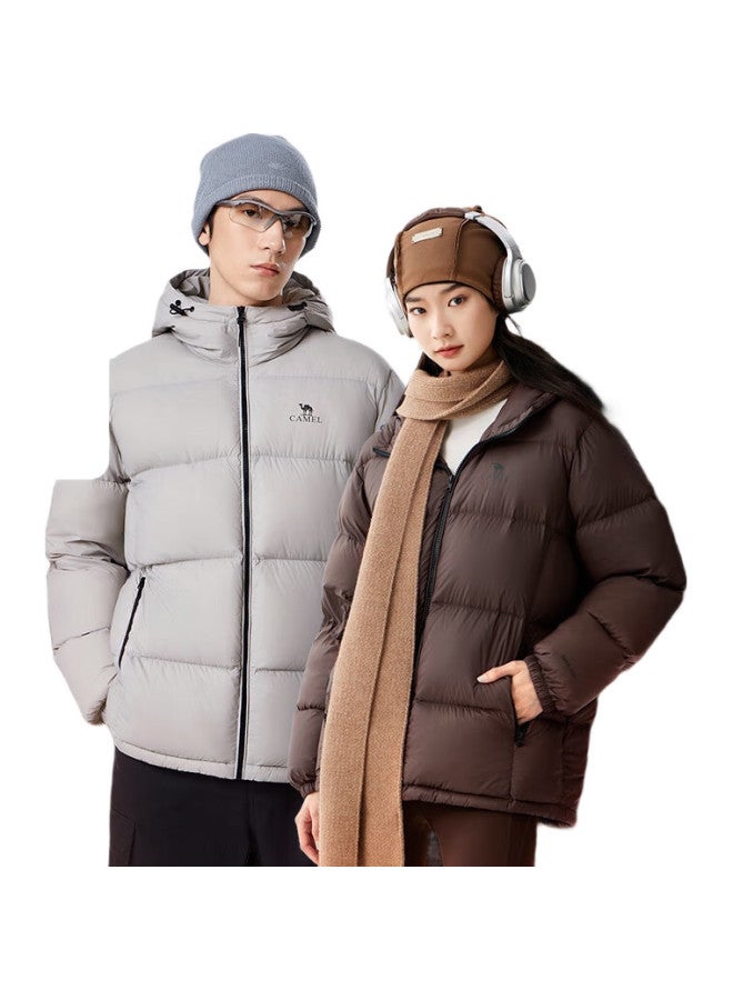 camel Volcano Down Jacket For Men And Women, Urban Light Outdoor Thickened Cold-Resistant Puffer Coat, Winter Outerwear M34Cr07674 - Image 2
