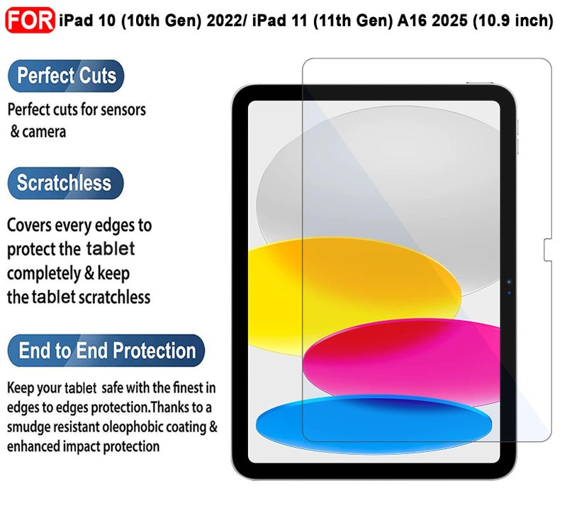 CEDO iPad 10 (10th Gen) 2022/11 (11th Gen) A16 2025 (10.9 inch) Tempered Glass | Screen Protector Clear Tempered Glass for iPad 10 (10th Gen) 2022/11 (11th Gen) A16 2025 10.9 inch - Image 2