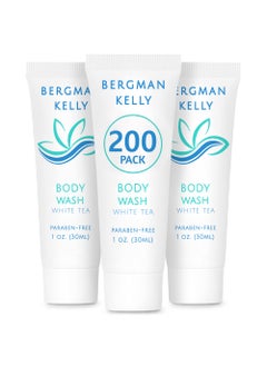 BERGMAN KELLY BERGMAN KELLY Travel Size Body Wash (1 fl oz, 200 PK, White Tea), Delight Your Guests with a Revitalizing and Refreshing Hotel Body Wash, Quality Mini and Small Size Guest Hotel Toiletries in Bulk 