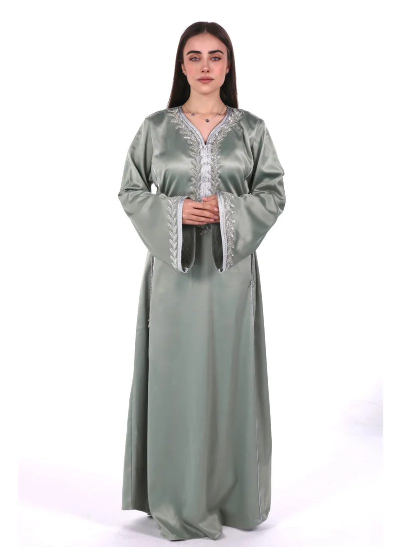 women satin jalabiya dress