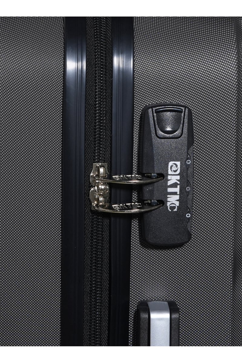 KTMC ABS Luggage 28 inches Checked Suitcases, KTMC-9191 Dark Grey - Image 5