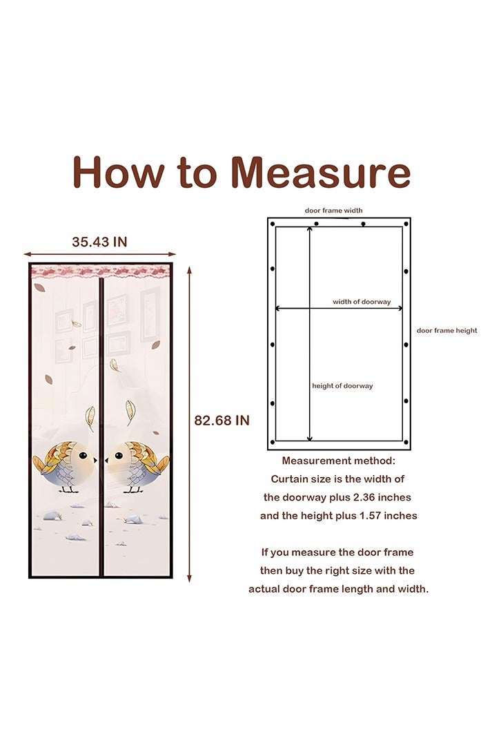 Door Mesh Screen with Magnet, Fly Hanging Temporary Magic Patio Heavy Duty Front Back Screen Magnetic Closure, Portable French Net for Door to Keep Bugs Out Doorway Curtain 35x83 in - Image 2