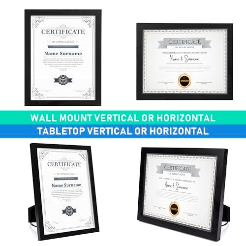 Beyond Your Thoughts 8.5"X11" Real Wood + Real Glass (Hang/Stand) Black Picture Photo Frame for Wall Top-Mounting Hardware Included(1 Pack) - Image 3