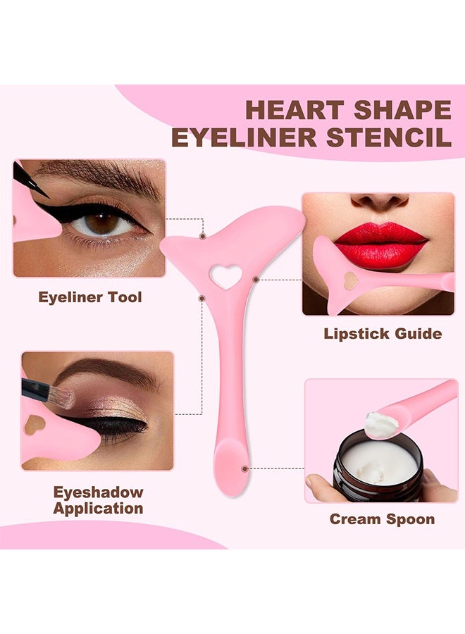 3Pcs Silicone Eyeliner Stencils & Mascara Shield, Multifunctional Winged Tip Cat Eye Makeup Tool for Eyeshadow & Eyelashes, Professional Quick Makeup for Beginners, 3 Colors - Image 3