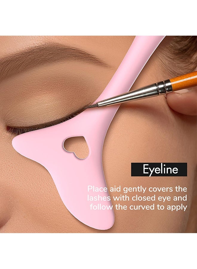 3Pcs Silicone Eyeliner Stencils & Mascara Shield, Multifunctional Winged Tip Cat Eye Makeup Tool for Eyeshadow & Eyelashes, Professional Quick Makeup for Beginners, 3 Colors - Image 4