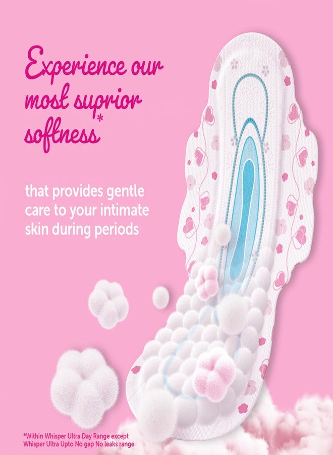 Whisper Ultra Skin Love Soft Sanitary Pads for Women, XL+ 15 Pads, Cottony Soft Feel, Upto 100% Leak* Protection, Disposable Wrapper, Locks Odour & Wetness (Product Does Not Contain Cotton) (*Based on P&G Technical Data) - Image 4