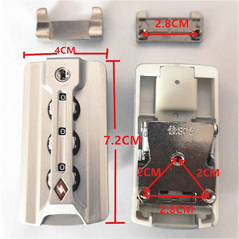 Luggage accessories lock password lock Wanda lightning good S08 trolley case WD206# Lock factory wholesale replacement - Image 3