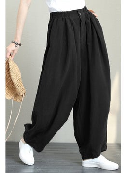 1Tarz 1Style Barbora Summer Casual Shalwar Women's Trousers TR353BLACK22  - Image 3