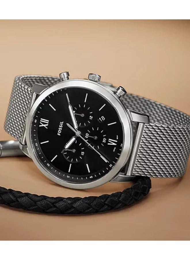 فوسيل Men Stainless Steel Chronograph Wrist Watch FS6021SET  with A Matching Black Leather Bracelet - Image 4