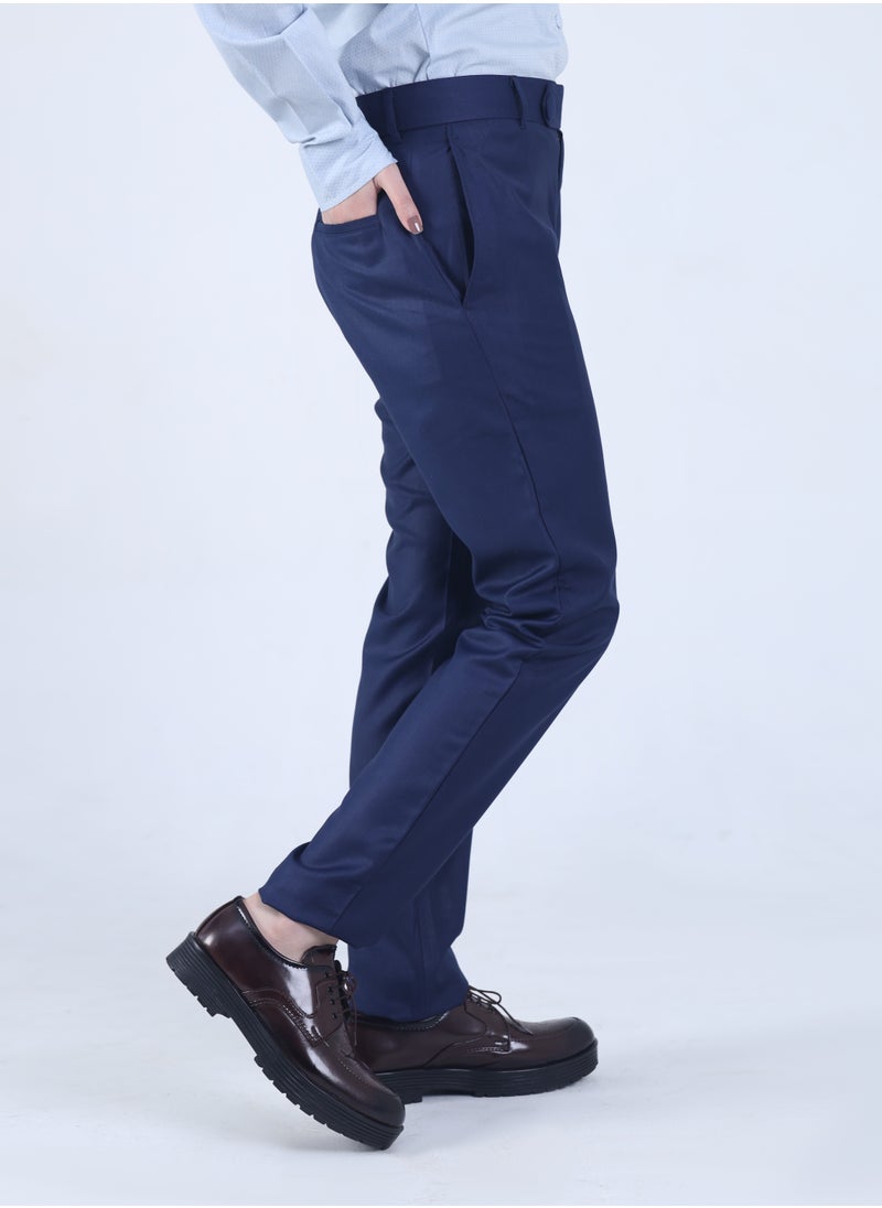 Ambittrends - Women Navy Blue Overloop Formal Pants - Image 1
