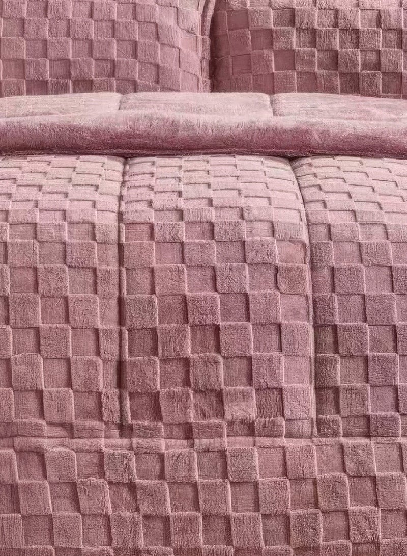 Sleep night Winter Fur Comforter 6 Pcs Set, Size 220 X 240 Cm Floral Bedding Sets Multicolor - Image 3