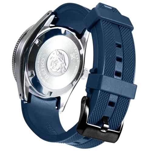 INO Design سوار ساعة StrapXPro(SPX1C) 20 مم من المطاط للرجال، سوار ساعة منحني بديل لساعة Seiko Prospex 62MAS، إعادة تفسير حديثة لسلسلة SPB/SBDC وسلسلة الإصدارات المحدودة لساعة الغوص SPB143، SPB239، SBDC103، SPB421، SLA067، إلخ. (أزرق بحري) - Image 1