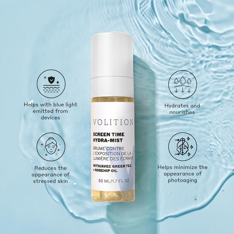 Volition Beauty Screen Time Hydra-Mist with Green Tea + Rosehip Oil | Moisturizing Facial Mist Helps Reduce Look of Fine Lines from Photoaging | Calms Redness, Nourishes & Soothes | Vegan - Image 3