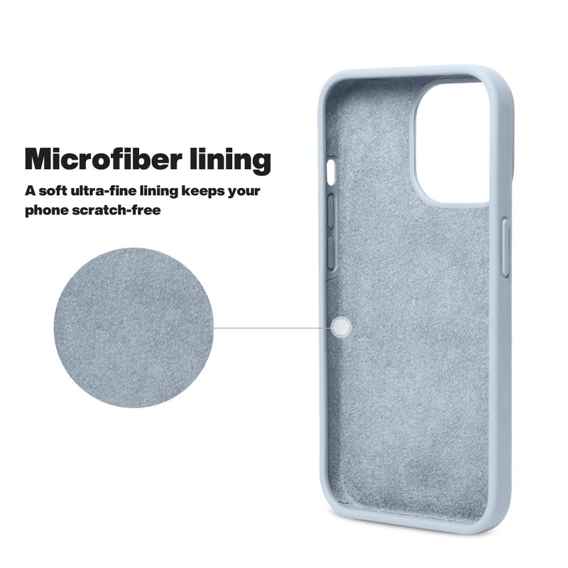 OTOFLY Compatible with iPhone 13 Pro Case, Liquid Silicone Slim Protective Shockproof Phone Case Cover with Anti-Scratch Microfiber Lining, 6.1 inch, Nattier Blue - Image 5