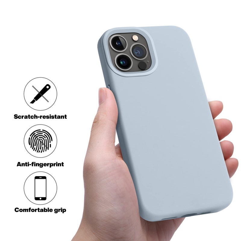 OTOFLY Compatible with iPhone 13 Pro Case, Liquid Silicone Slim Protective Shockproof Phone Case Cover with Anti-Scratch Microfiber Lining, 6.1 inch, Nattier Blue - Image 4