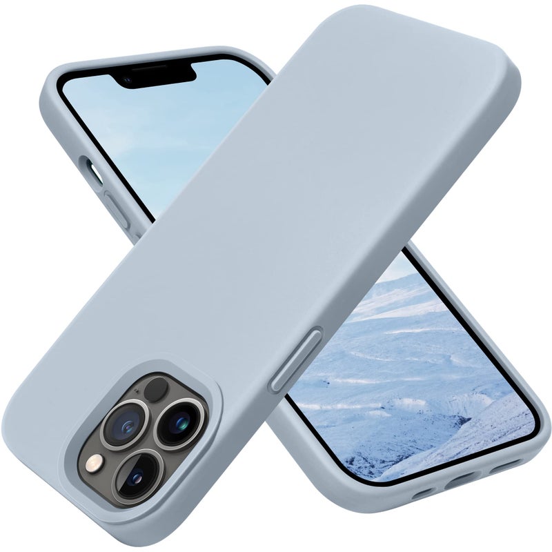 OTOFLY Compatible with iPhone 13 Pro Case, Liquid Silicone Slim Protective Shockproof Phone Case Cover with Anti-Scratch Microfiber Lining, 6.1 inch, Nattier Blue - Image 1