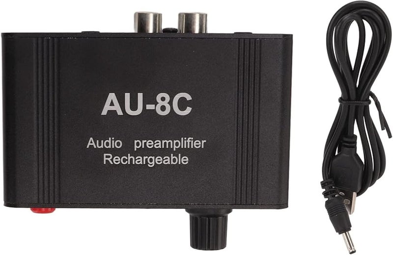 Aluminum Alloy Mini Stereo Audio Preamplifier with Noise Reduction High Fidelity Portable - Image 1
